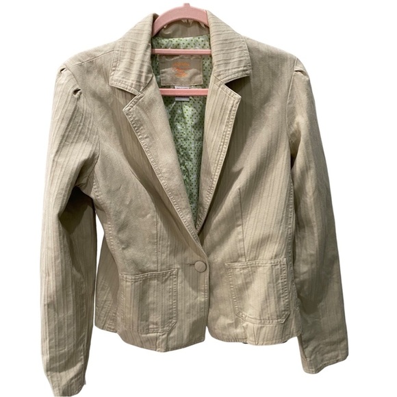 American Rag Jackets & Blazers - AMERICAN RAG Khaki Stripe Blazer Jacket